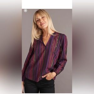 Marine Layer Jamie Banded Collar Top